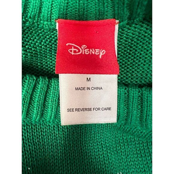 Disney Womens Green Knit Mickey Mouse Santa Fair Isle Christmas Sweater Medium - Picture 4 of 5